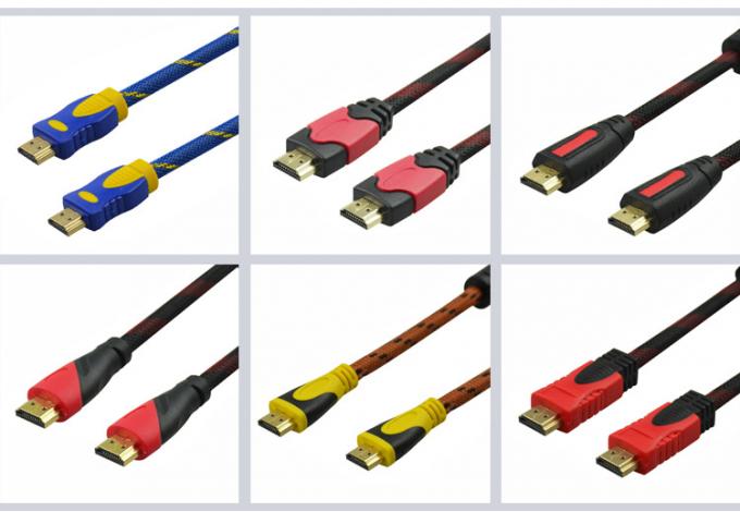 Durable 1mtrs-10mtrs Nylon Braided HDMI Cable 4k Tensile Resistance 5