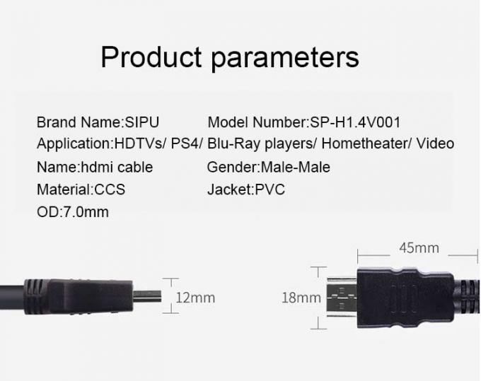 High Performance Etherne 4k HDMI Cable 1m 1.5m 3m Anti Interference 8