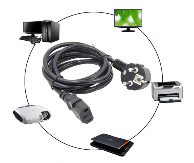 Copper PC Laptop Power Cord 3 Wire 3 Pole European Power Cord 220v 110v 10