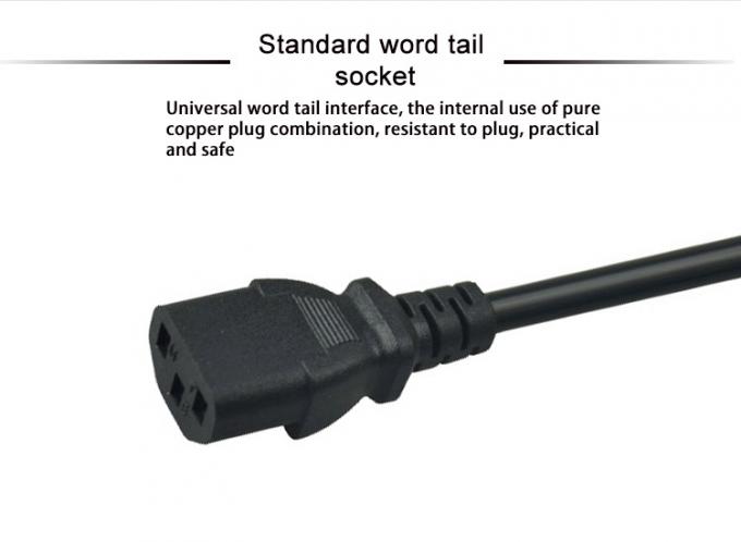 Copper PC Laptop Power Cord 3 Wire 3 Pole European Power Cord 220v 110v 11