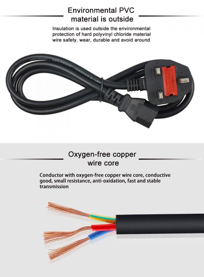 CCC UK Power Extension Cord 3 Pin Plug Male To Female Uk Ac Power Cable 4
