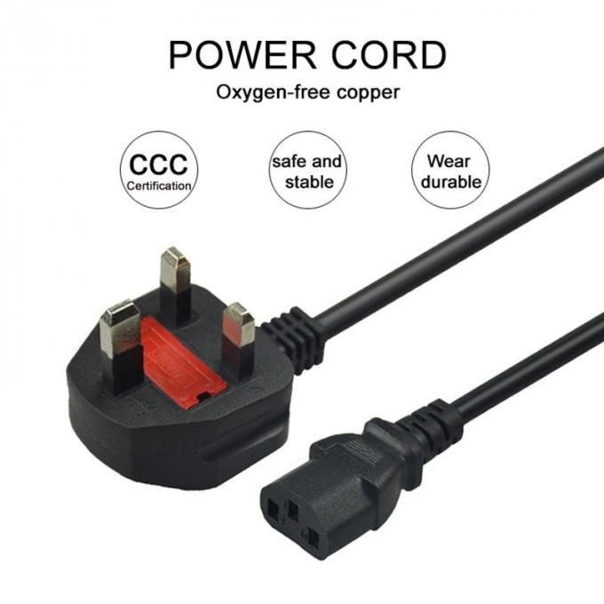 SGS 3 Prong AC Power Cord 220v UK Laptop Power Cord With Fuse 0
