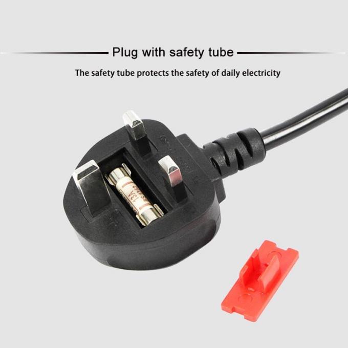 SGS 3 Prong AC Power Cord 220v UK Laptop Power Cord With Fuse 3