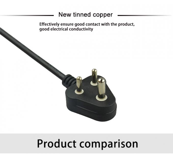 1.5mm C19 India 3 Prong Computer Power Cord South Africa Power Cable 10