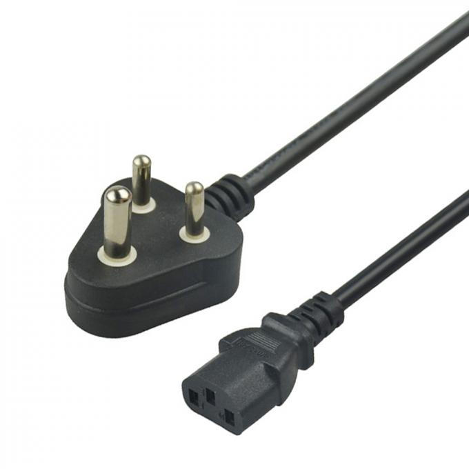 Pvc Jacketed Electrical Power Cord Laptop India Plug Black 6feet 15
