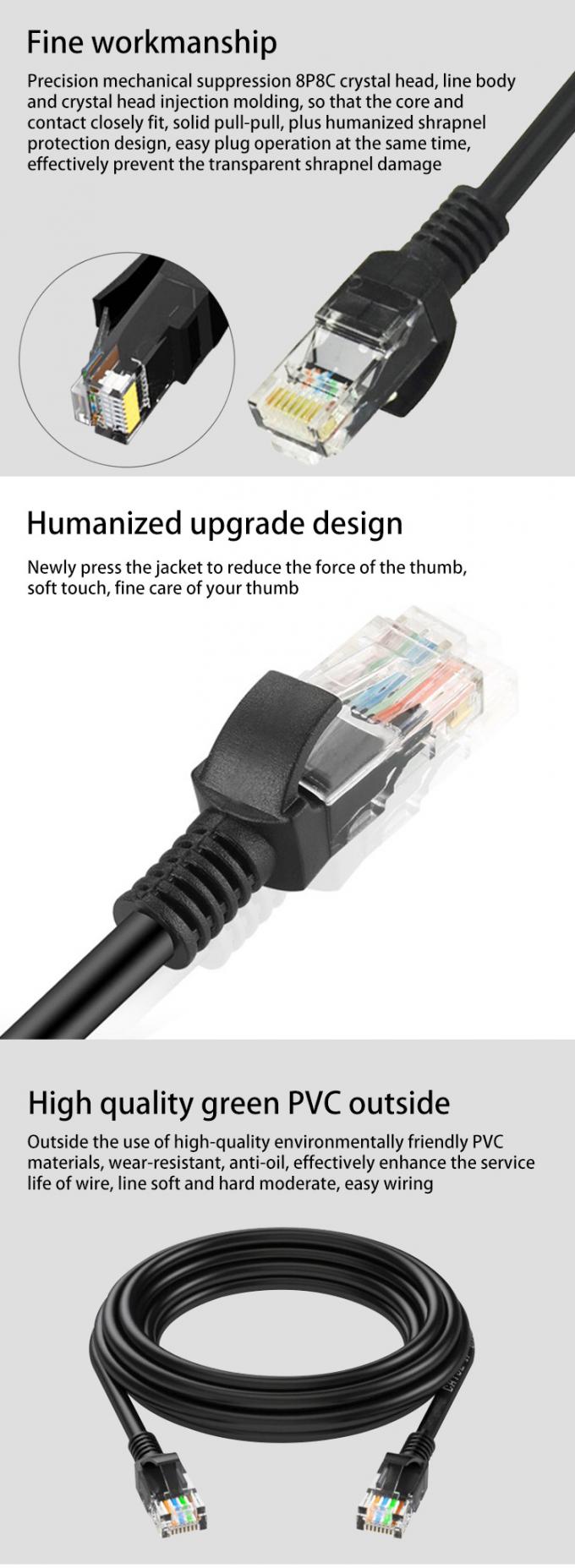 Blue 6ft CAT5 Patch Cord Utp Cat5e Patch Cable For Computer 8 Conductors 4