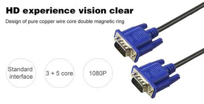 2M VGA Monitor Cables 3+2 Male To Male Vga Cable With Blue Plug 2
