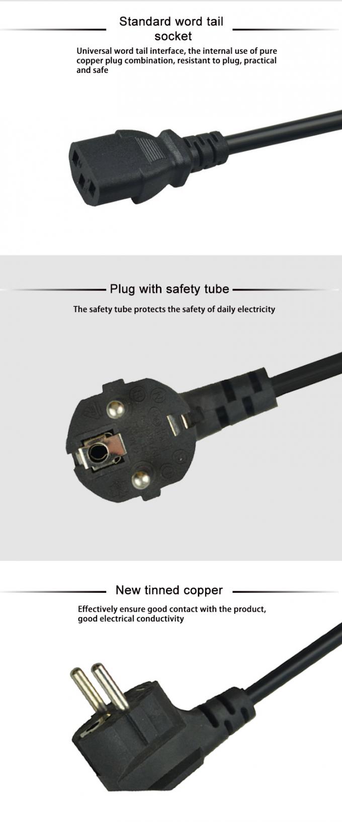 SIPU CCC Certified Laptop Power Supply Cables With EU Plug And Copper Conductor 5