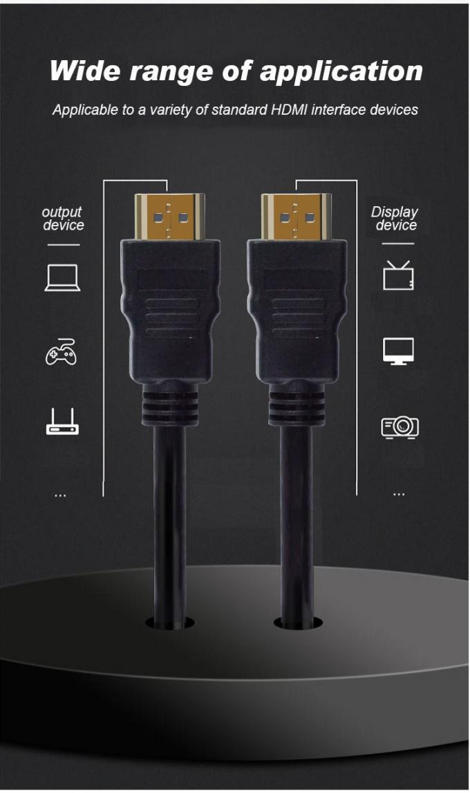 Black HDMI To HDMI Cable 8k With Length Options Of 1/1.5/1.8/2/3/5/10/15/20m From SIPU 6