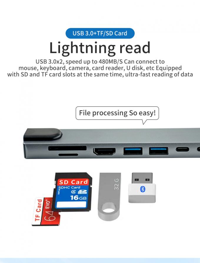 Type-C USB 3.1 Hub 8 In 1 For Mobile Devices And MacBook Laptop Sipu Docking Station 3