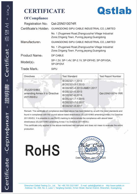 DP Cable ROHS