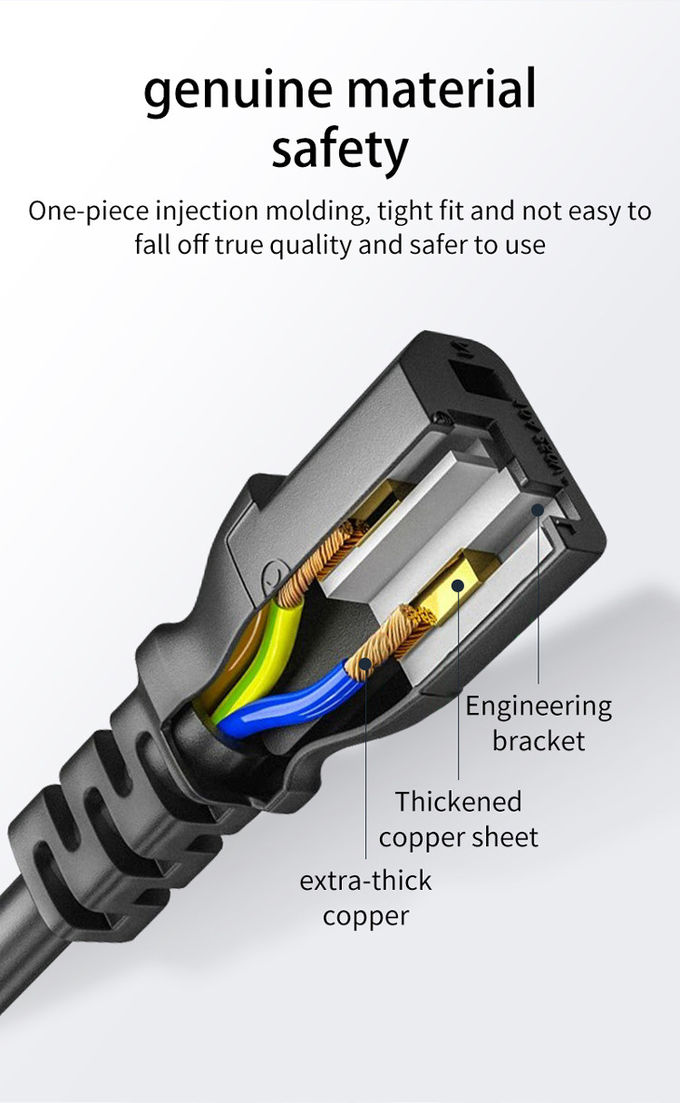 1.5m British Standard Power Cord 0.75 Square Two Core Flat Wire Black Hong Kong Three Plug 6