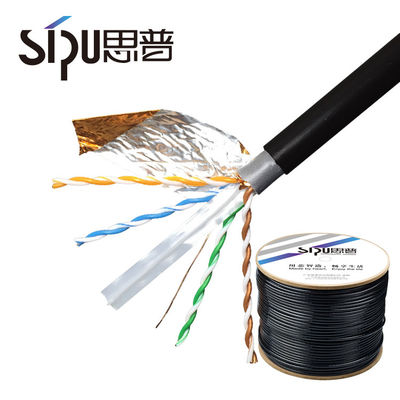 Utp Ftp 305m CAT6 Lan Cable 23/24 Awg Black With 8 Conductors