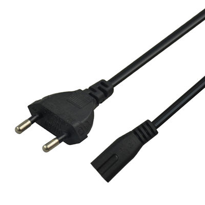 6.8mm O.D EU AC Power Cord 2 Pin Laptop Power Cable 2mtrs With Copper Conductor