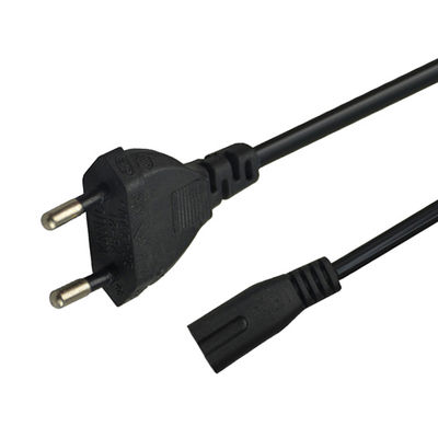 6.8mm O.D EU AC Power Cord 2 Pin Laptop Power Cable 2mtrs With Copper Conductor