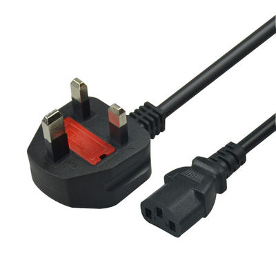 Low Voltage UK Power Cord 3 Pin Plug For PC Computer Customized Length