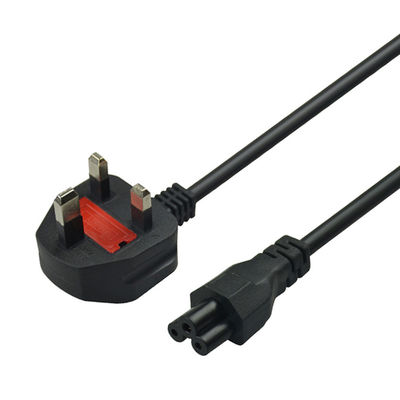 3 Prong Mickey Mouse Plug UK Power Cord 1mtrs With PVC Jacketed