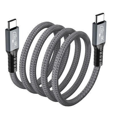 New Product Grey USB 4.0 1M Lightning Fast Charging TYPEC TO TYPEC 40GBPS HDMI Cable 8K