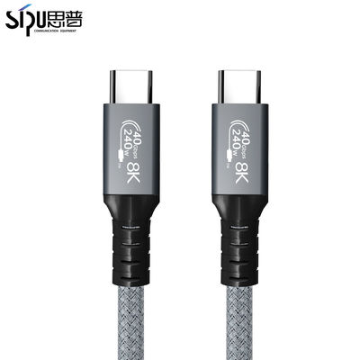 New Product Grey USB 4.0 1M Lightning Fast Charging TYPEC TO TYPEC 40GBPS HDMI Cable 8K